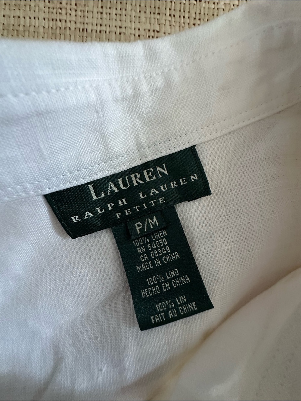 Vintage Linen Ralph Lauren White Long-Sleeve Embroidered Peasant Blouse - Picture 6 of 6